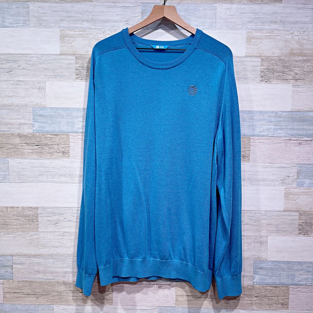 AT&T Internet Employee Crewneck Sweater Blue Lightweight Soft Mens 3XL XXL